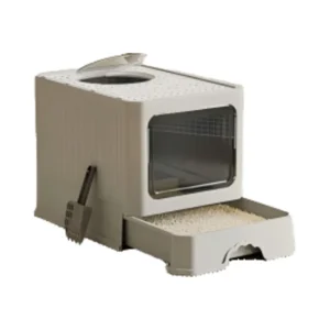 Large Cat Litter Box with Double Exoten Deodorant Closed Spatterproof Made of Durable PP Material
