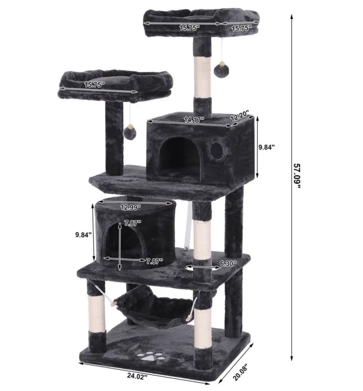 Large Cat Tree House Scratcher Wooden Cat Tree Tower