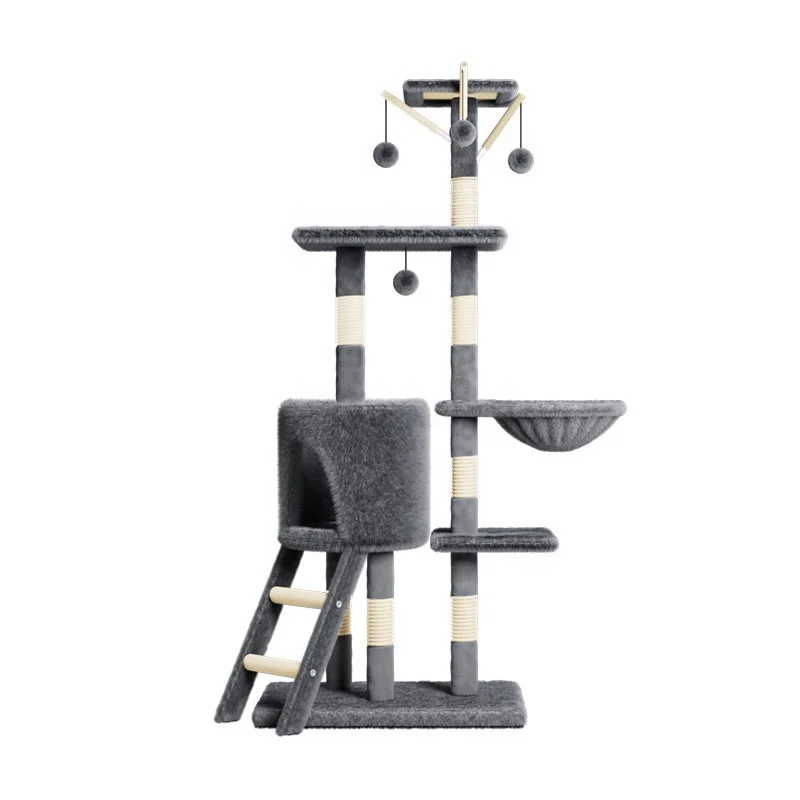 Large Cats Condo Trees Play Furniture Cat Scratcher Climbing Tree Modern Tower Multi Layer Cat Tower