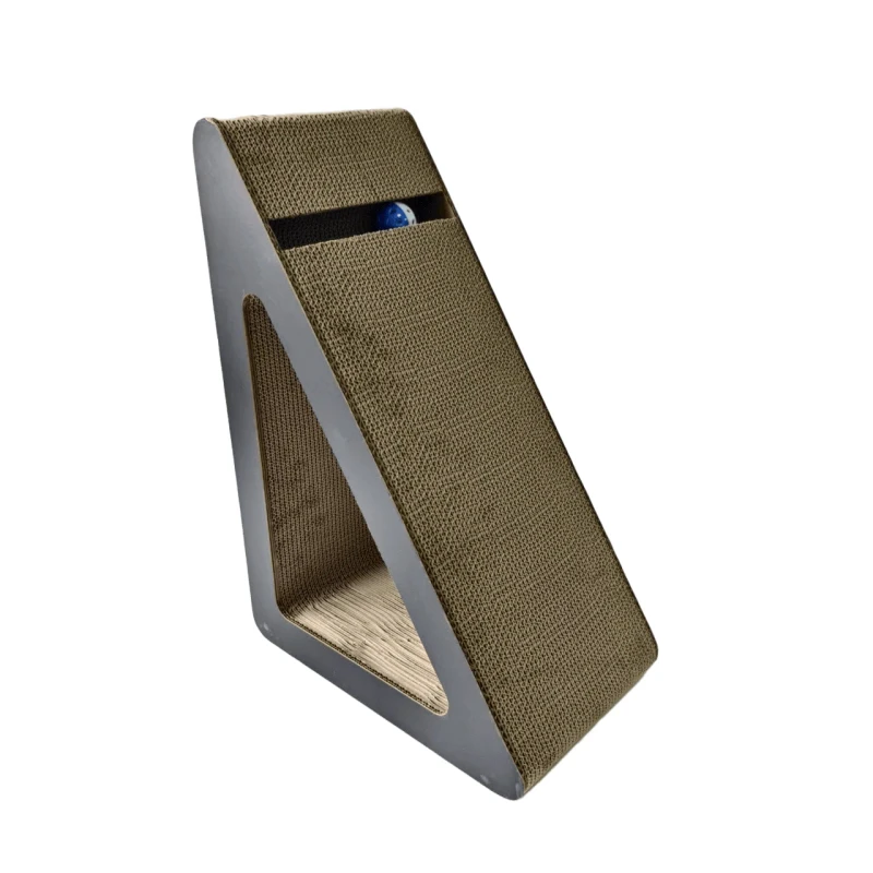 Large Classic 3 Sided Vertical Cat Tree Scratcher Ramp with Multiple Angles Paper Material Triangle Design