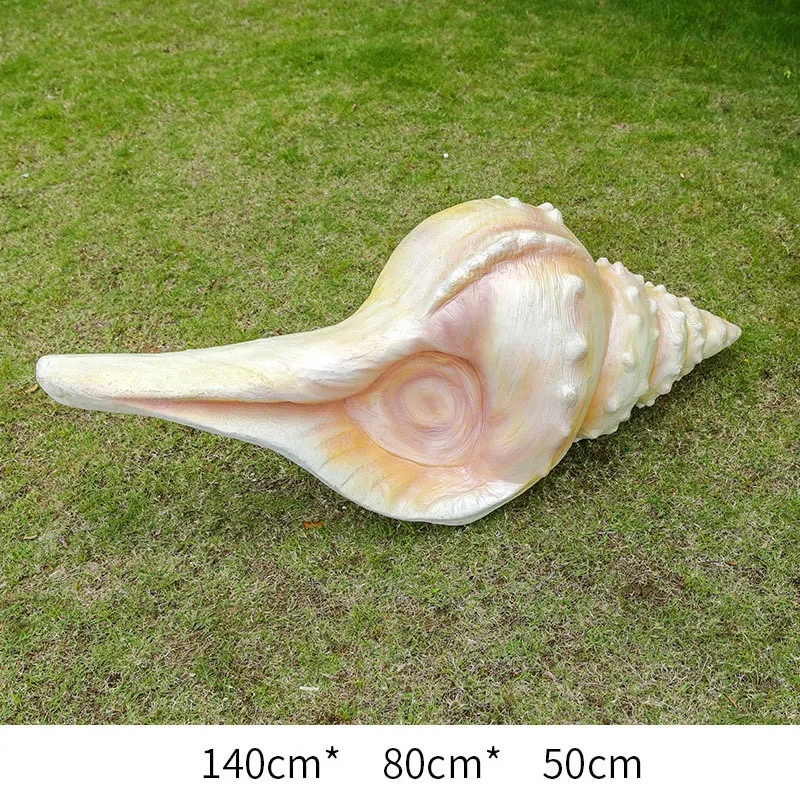 Large Conch Shell Fiberglass Ornament Realistic Ocean Seashell Resin Sculpture Aquarium Resort Seaside Plaza Art Decoration