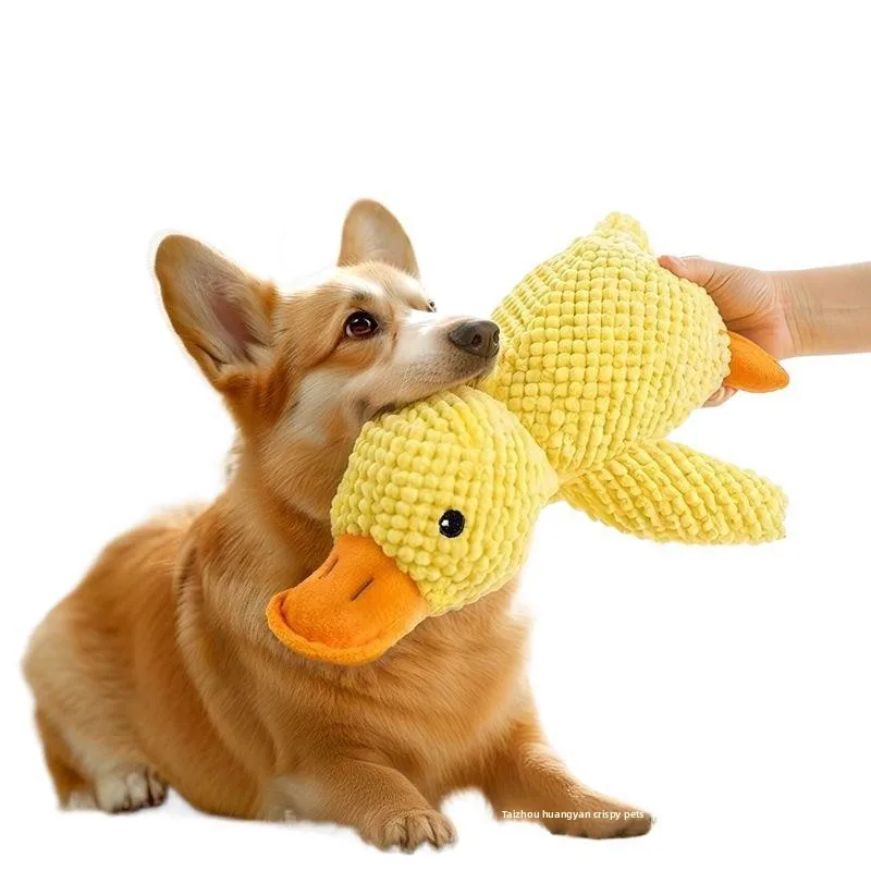 Large Corgi Dog Toy Cute Plush Self Entertainment Sound Chew Resistant Supplies Eco Friendly Pet Puppy Toy