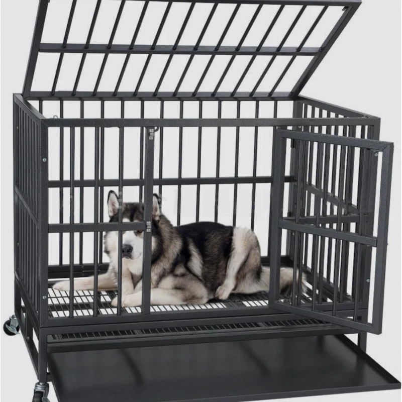 Large Dog Bird Parrot Crate 48 36 42 Inch Heavy Duty Stainless Steel Wood Indestructible Escape Proof Kennel Lockable