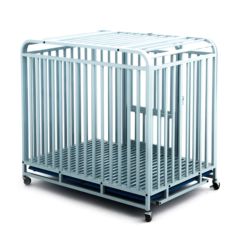 Large Dog Kennel Stainless Steel Cage with Breathable Feature Solid Metal Pattern