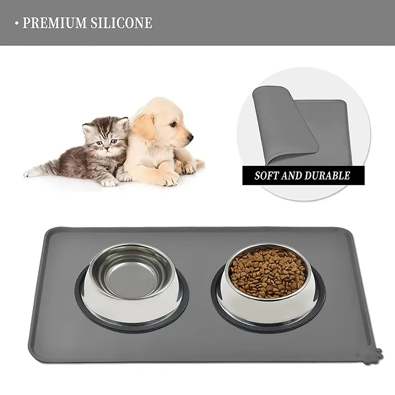 Large Dog Mat Waterproof Anti Spill Food Grade Silicone Pet Placemat Large Size Pet Feeding Mats Cat Mat for Pets