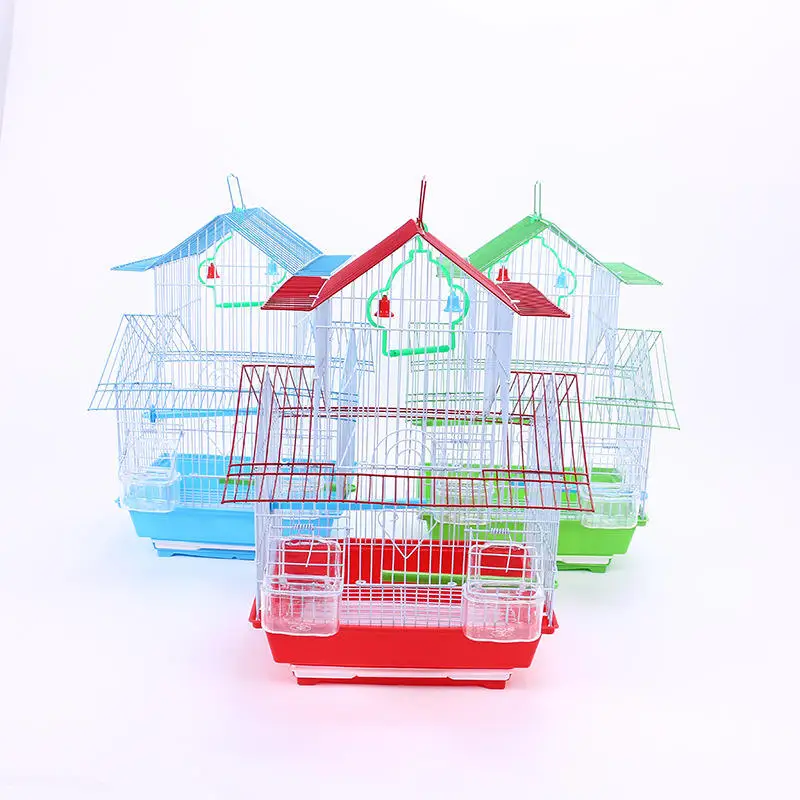 Large Double Story Metal Villa Bird Cage Parrot Myna Thrush Magpie Robin Ornamental Small Bird Supplies Heightened