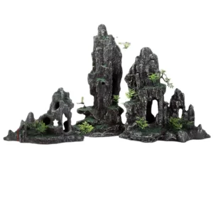 Large Fish Tank Decorations Underwater Treasure Model Mountain Aquarium Ornament Tree House Cave Bridge Fish Tank Decoration