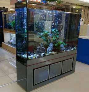 Large Living Room Aquarium Floor Standing Filter Eco Friendly Ultra Clear Glass Fish Tank for Home