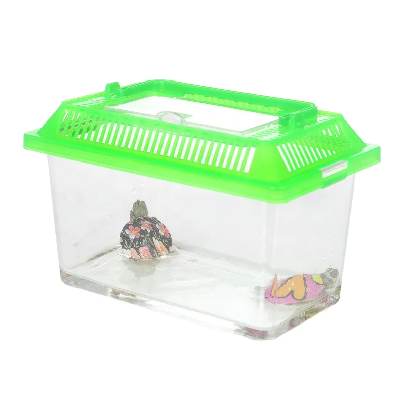Large Medium Small Turtle Tanks for Reptile Amphibian Breeding Goldfish Pet Storage Portable Transparent Plastic Transport Boxes