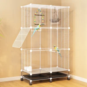 Large Metal Bird Cage Luxury Extra-Large Parrot Cage with Button Closure Eco-Friendly Sturdy Design Pet Supplies