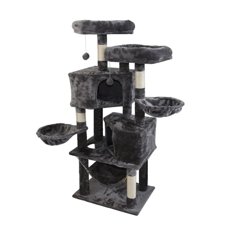 Large Multi-layer Cat Climbing Frame Cat Scratching Pile Luxury Plush Cat Climbing Tree