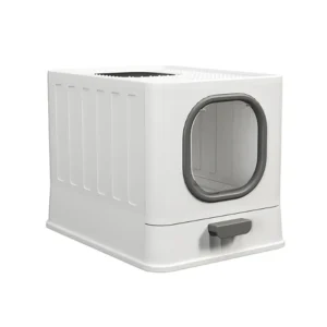 Large Odor Resistant Cat Litter Box with Splash Guard2.5kg Sand PP Plastic Cleaning Supplies Stock Closed Design for Cat Owners