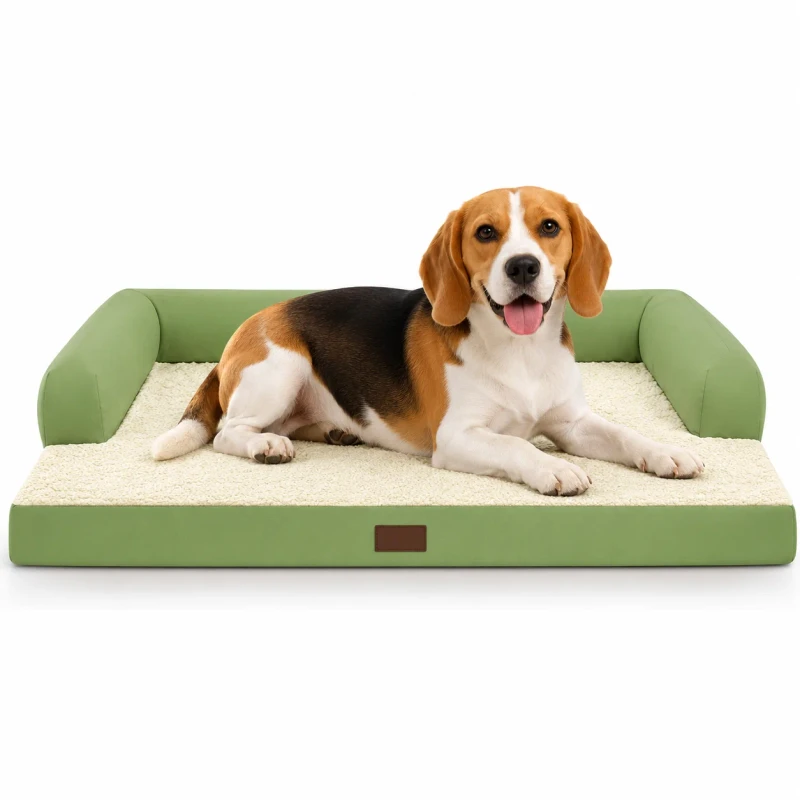 Large Orthopaedic Dog and Cat Bed with Eco Friendly Velvet Soft Removable and Washable Sponge Fill for Pets