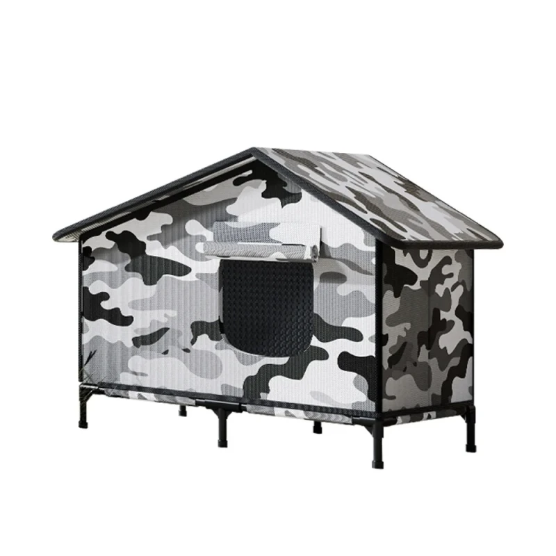 Large Outdoor Waterproof Rainproof Dog Cat House Solid Pattern Button Closure Winter Warm Enclosed Shelter for Pet Furniture