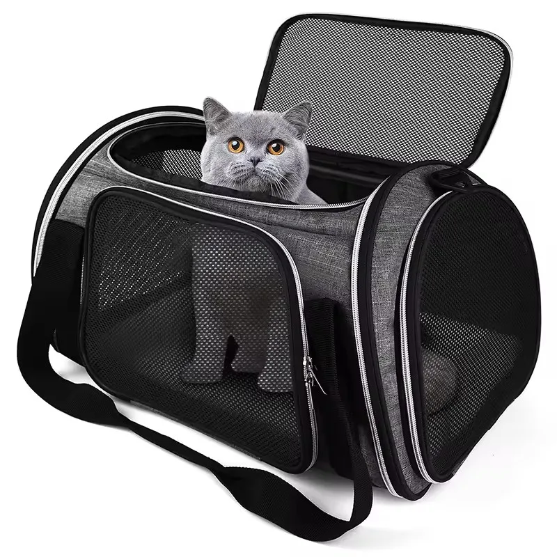 Large Pet Carrier Expandable Foldable Soft-Sided Carrier for Small Dogs and Cats Airline Approved