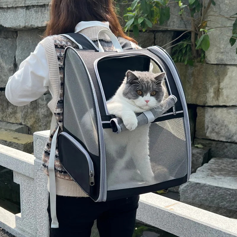 Large Portable Waterproof Cat Carrier Backpack Capsule Foldable Durable Breathable Polyester Mesh