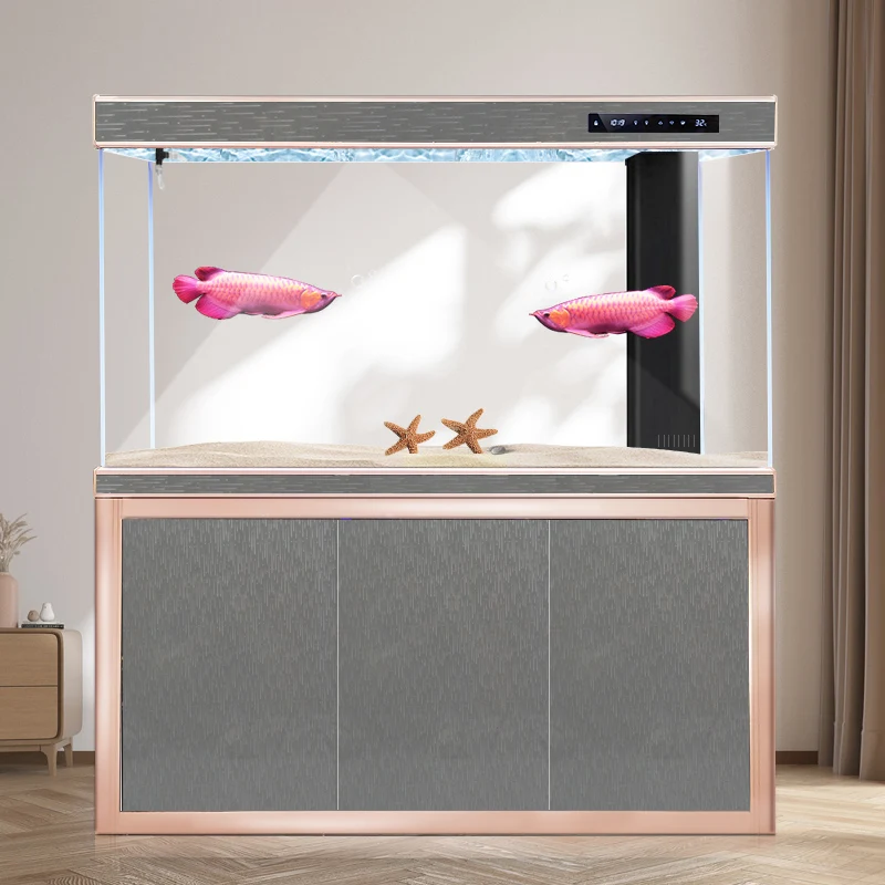 Large Rectangle Commercial Glass Fish Tank Goldfish Aquarium Bags Easy Clean Sustainable for Living Room Aquatic