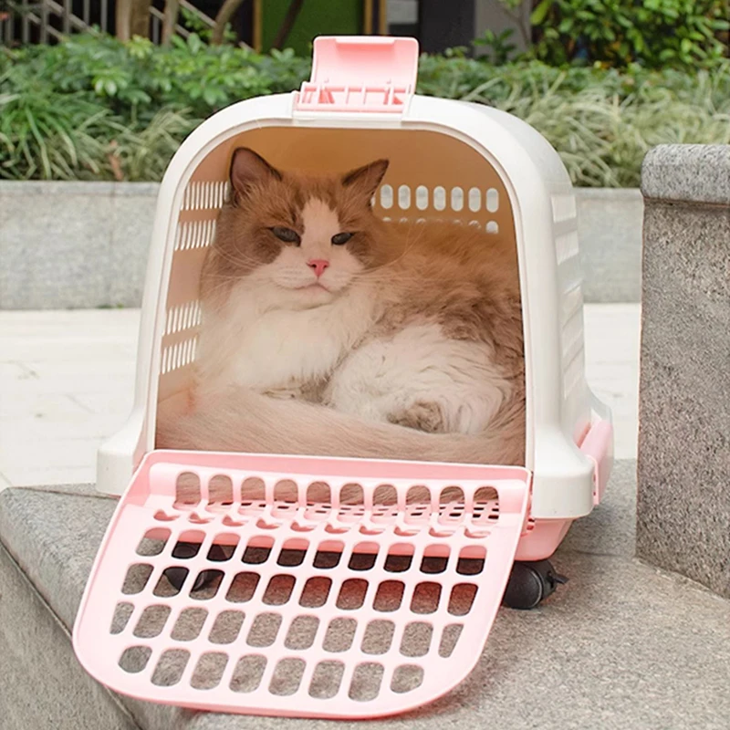 Large Size Portable Pet Airline Travel Carrier with Ventilation Anti Slip Pad and Wheels for Cats and Dogs Pet Supplies