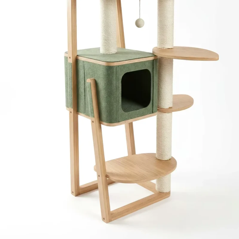 Large Size Wooden Cat Tree Pet Scratcher House Condo for Cats