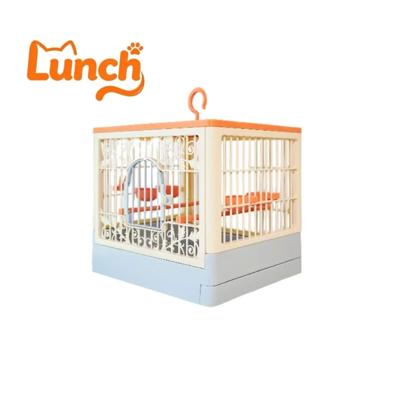 Large Space Breathable Bird Walking Ornamental Birdcage with Plastic Frame for Parrots Easy Clean Pet Supplies