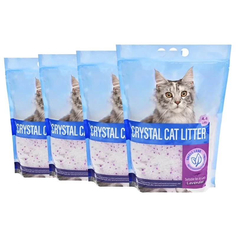 Lavender Scented Cat Litter Non Clumping Odor Control Low Dust Low Tracking Lightweight Dehydrates Waste No Scoop Required