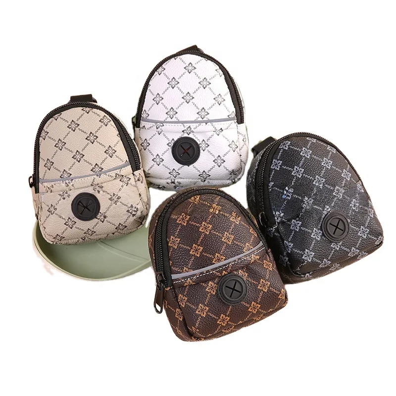 Leather Backpack with Safety Leash and Ventilation Holes for Small Dogs Cats Portable Pet Travel Carrier Bag