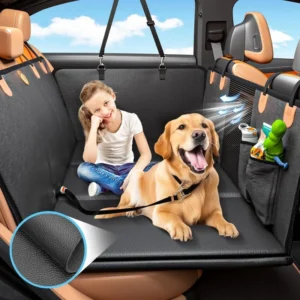 Leather Waterproof Trunk Large Rear Seat Cushion Pet Litter Car Mat Seat Cover Extender with Anti-scratch