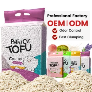 Lemon Scent Fast Clumping Supplier Premium Plant Dust Free Cat Litter 2mm Stripe Shape Eco Clean Tofu Cat Litter