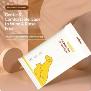 Lickable Disposable Pet Cleaning Gloves Wet Wipes Deodorizing Biodegradable Grooming Bathing Wipes for Dogs and Cats