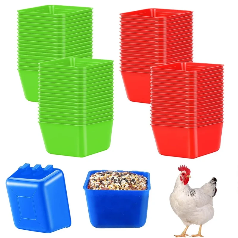 Light Durable Feeder Cups Pigeon Bird Hanging Cage Chicken Water Cup for Pet Parrot Parakeet Bunny Gamefowl Poultry Wire Hutch