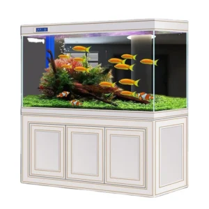 Light Luxury Ultra White Glass Aquarium Plastic Components for Arowana Fish 600L Eco Friendly Design for Living Room Office Use