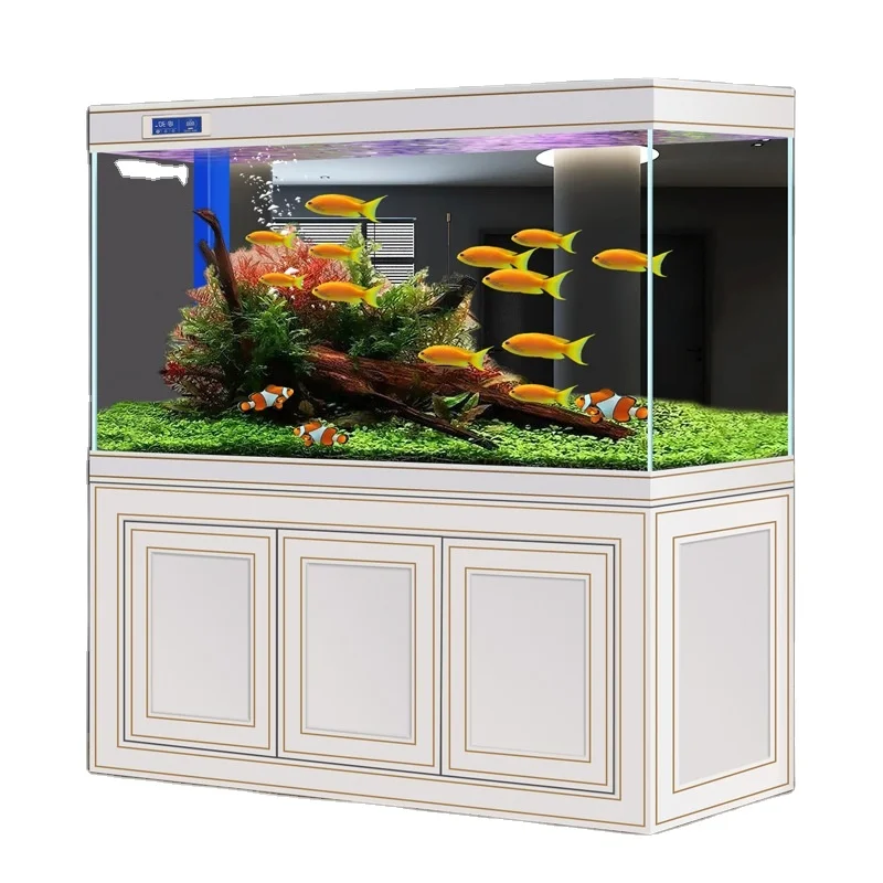 Light Luxury Ultra White Glass Aquarium Plastic Components for Arowana Fish 600L Eco Friendly Design for Living Room Office Use