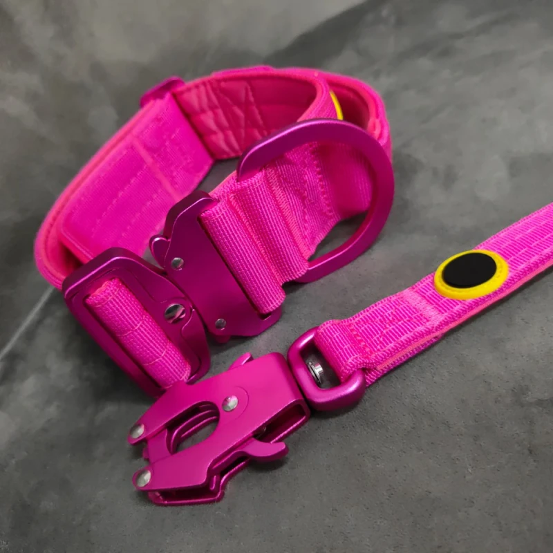 Lighter Aluminum Buckle Dog Collar With Handle Heavy Duty Tactical Dog Collar and Leash