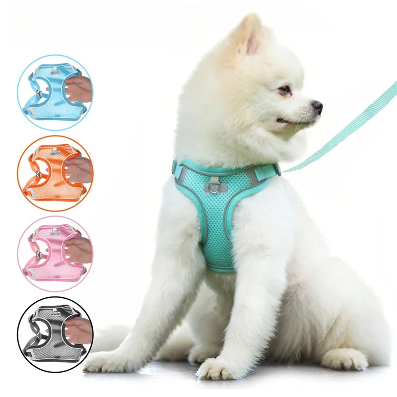 Lightweight Breathable Comfortable Reflective Summer Pet Harness Adjustable Eco Friendly for Cat Dog Small Animals Harness