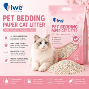 Lightweight Compressed Paper Pet Bedding Kitty Sand Non-toxic Safe For Small Animals Factory Supply