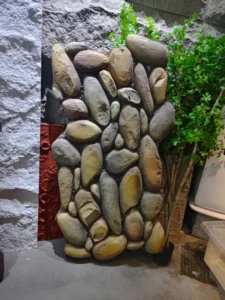 Lightweight Flexible Artificial Pebble Stone Veneer Big Slab 1600x870mm Waterproof for Modern Villa Wall Cladding