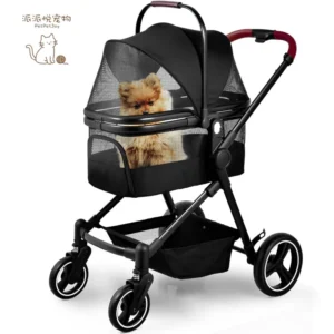 Lightweight Oxford Pet Stroller Detachable Portable Small Pet Carrier for Dogs Cats for Cross Border Outings Available for