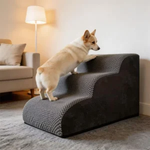 Lightweight Pet Stairs for Small Dogs 3 4 5 Steps Foldable High Density Foam Portable Dog Ramp for Car Bed Chair