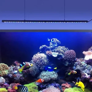 Liweida 25W-55W Full Spectrum Blue UV LED Aquarium Light 8-12H Timer 10-100% Dimming for Coral Reef Saltwater Bar Lighting