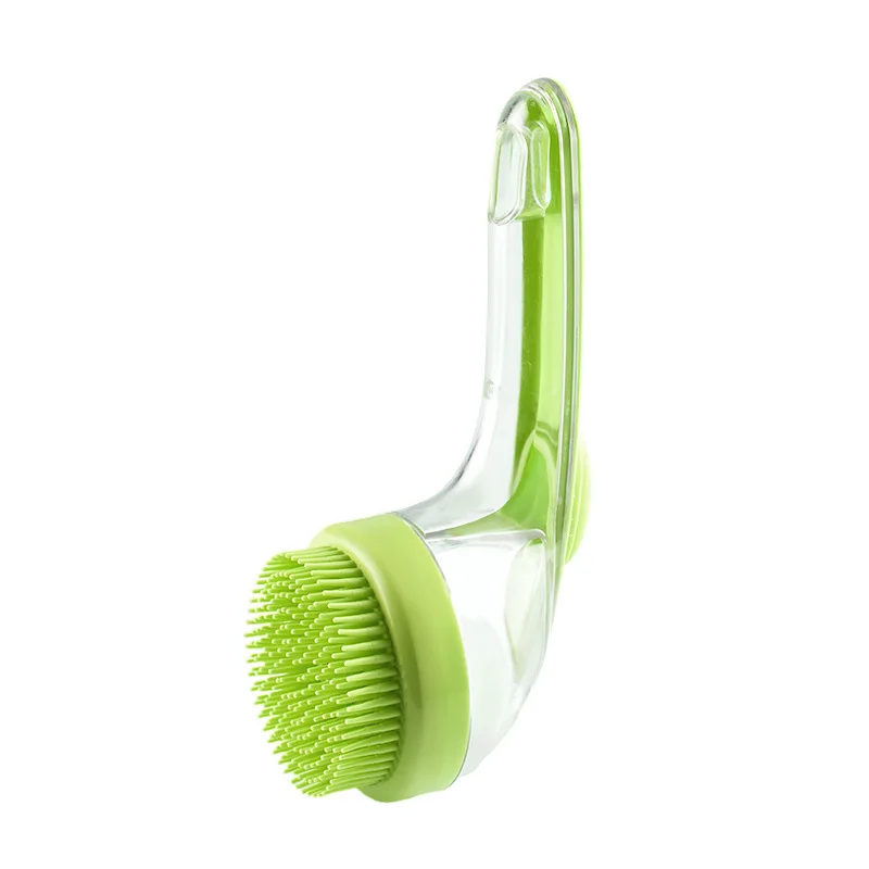 Long Handle Soft Pet Bath Shower Brush With Shampoo Holder Body Hair Brush