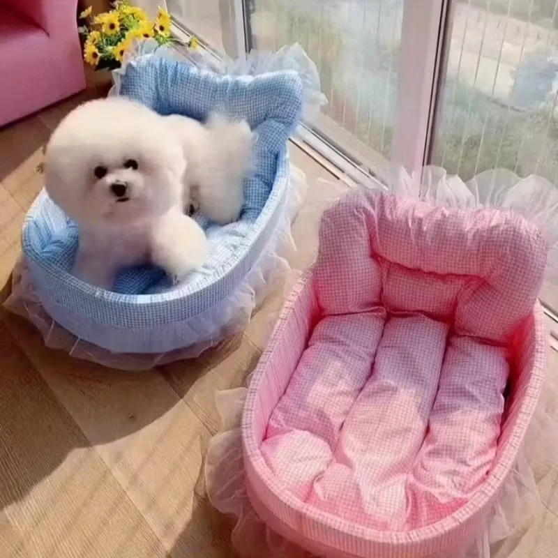 Lovely Soft Princess Lace Eco Friendly Washable Modern Sponge Cartoon Classic Portable Pet Cat's Nest Premium Pet Beds