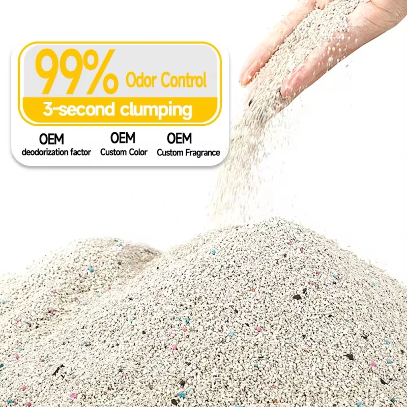 Low Dust Premium No Dust Black and White Mixed Mineral Cat Litter