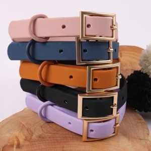 Low Moq Stocked PVC Rubber Dog Training Collar Colorful Personalized Waterproof Collar for Small Dogs