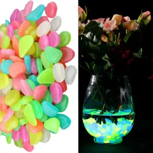 Luminous Resin Stones for Vase Fishbowl Potting Aquarium Decorations Glowing Paving Pebbles Garden Fluorescent Rock