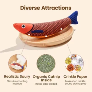 Luno Manufacturer Eco friendly Satin Interactive Crinkle Sound Chew Toys Saury Fish Squeak Dog Chicken Liver Pet Toy