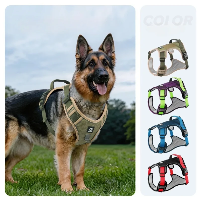 Luxury Adjustable Best Pet Harness Leash Collar Set Reflective Anti Pull Premium Dog Training Vest for Small Large Cats