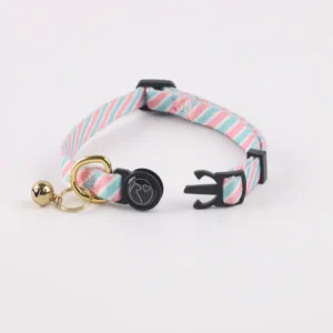 Luxury Adjustable Pet Neckband Breakaway Cat Collar with Personalized Bell Cartoon Print Polyester for Cats