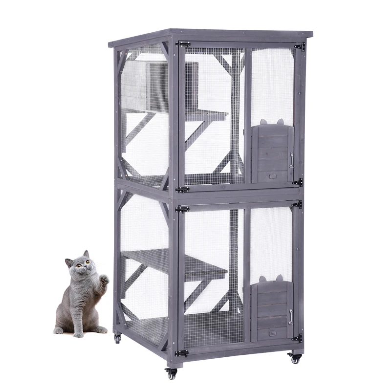 Luxury Cat Play Cage Pet Houses Pet Furniture Wooden Cat Sleeping Rest House