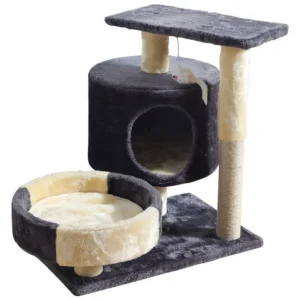 Luxury Cat Tree Tower Comfortable Big Wood Style with Climbing Frame and Cat Claw Sisal Scratcher