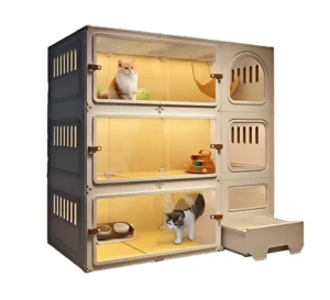 Luxury Cat Villa Pet House with Litter Box All-in-One Indoor Home Use for Cute Cats